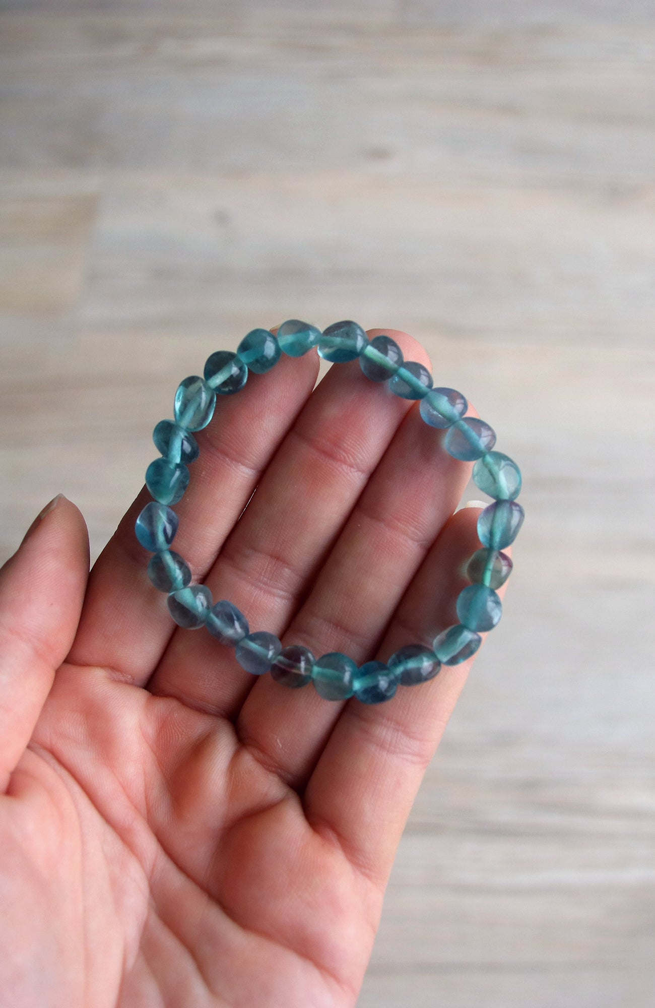 Blue Fluorite Nugget 9mm Bracelet